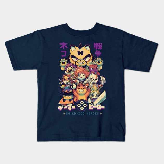 Childhood Heroes Kids T-Shirt by Yankenpop